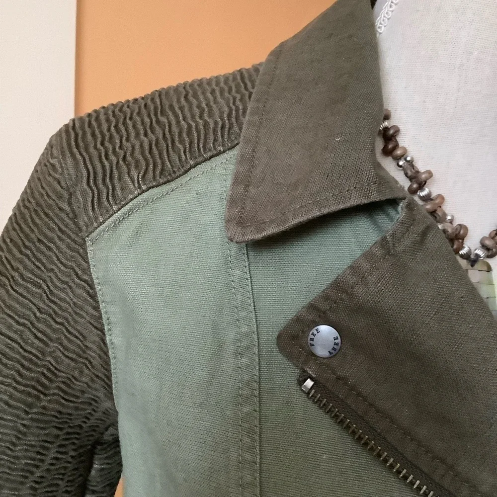 WILFRED FREE Olive Green Moto Jacket Size S - Picture 7 of 16